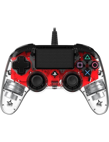 Comando PS4 Nacon Compact Controller - Vermelho Transparente