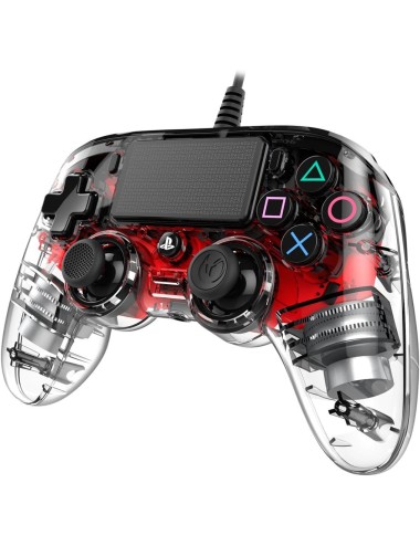 Comando PS4 Nacon Compact Controller - Vermelho Transparente
