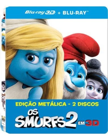 Filme Blu-Ray - Os Smurfs 2 (Blu-Ray 3D + 2D) - Steelbook Edition