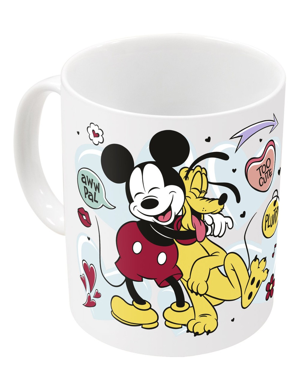 Caneca Cerâmica com Sublimação 325ml - Mickey e Pluto