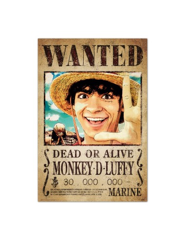 Poster One Piece Netflix - Wanted Monkey D. Luffy