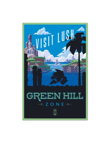 Poster Sonic The Hedgehog - Visit Lush Green Hill Zone