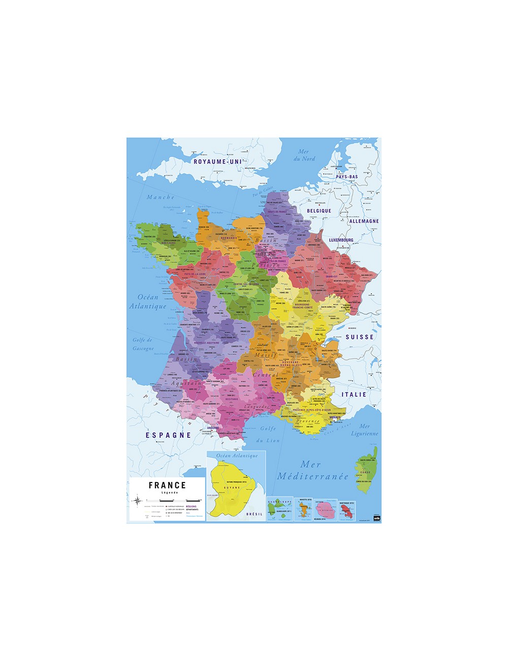 Poster Carte De France 2017