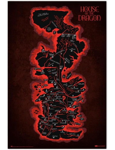 Poster Game of Thrones: House of the Dragon - Westeros Map