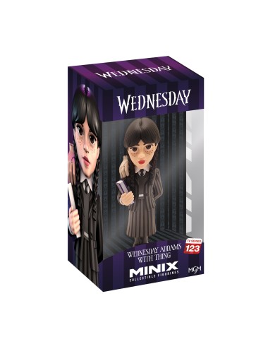 Minix - TV Series 123 - Figura PVC 12 cm - Wednesday - Mercredi Addams avec La Chose