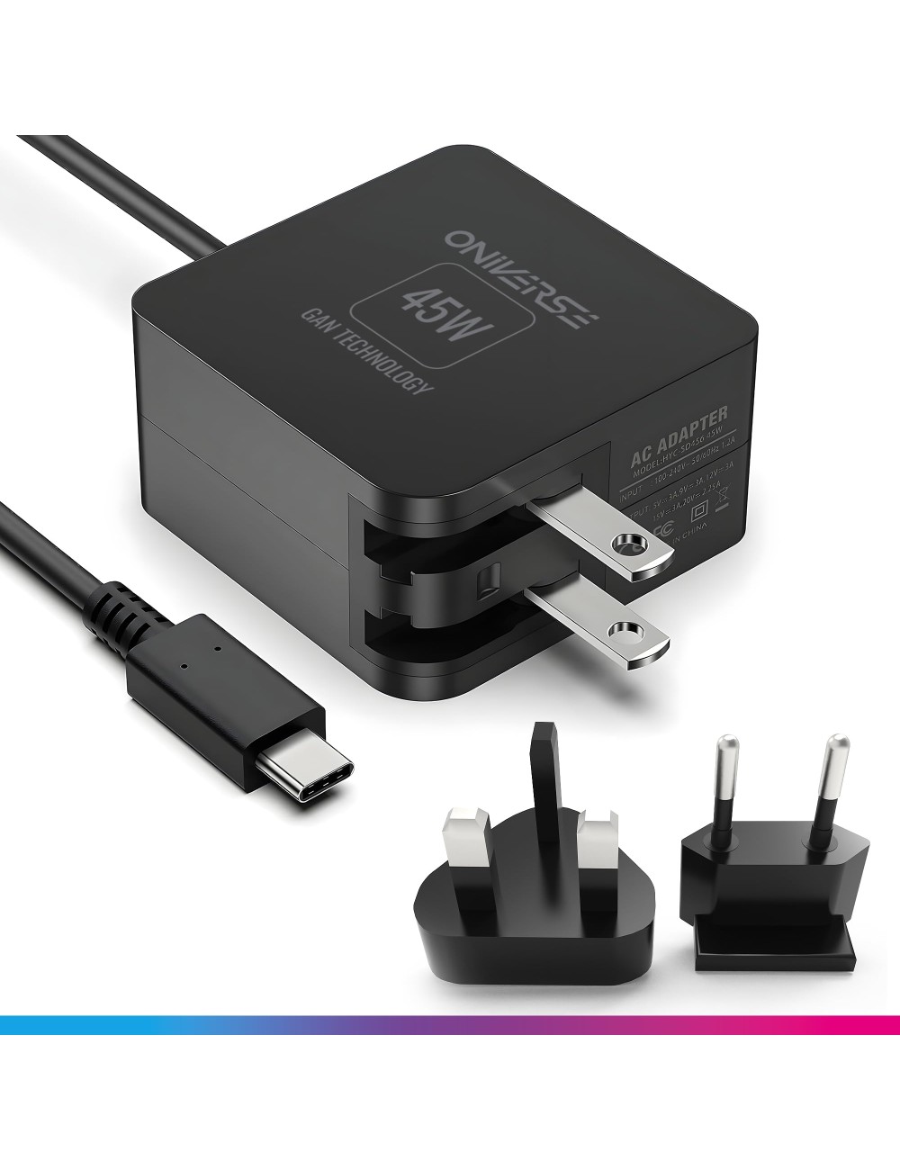 Oniverse - International Fast Charger 45W Black (Switch - Steam Deck - Android - Pc)