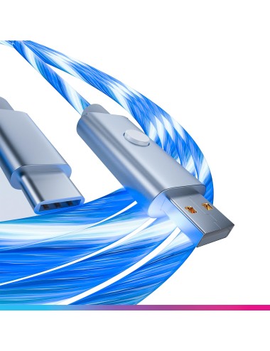 Oniverse - Led Fast Charging Cable : Usb-A  Usb-C 2 Mètres - Blanc