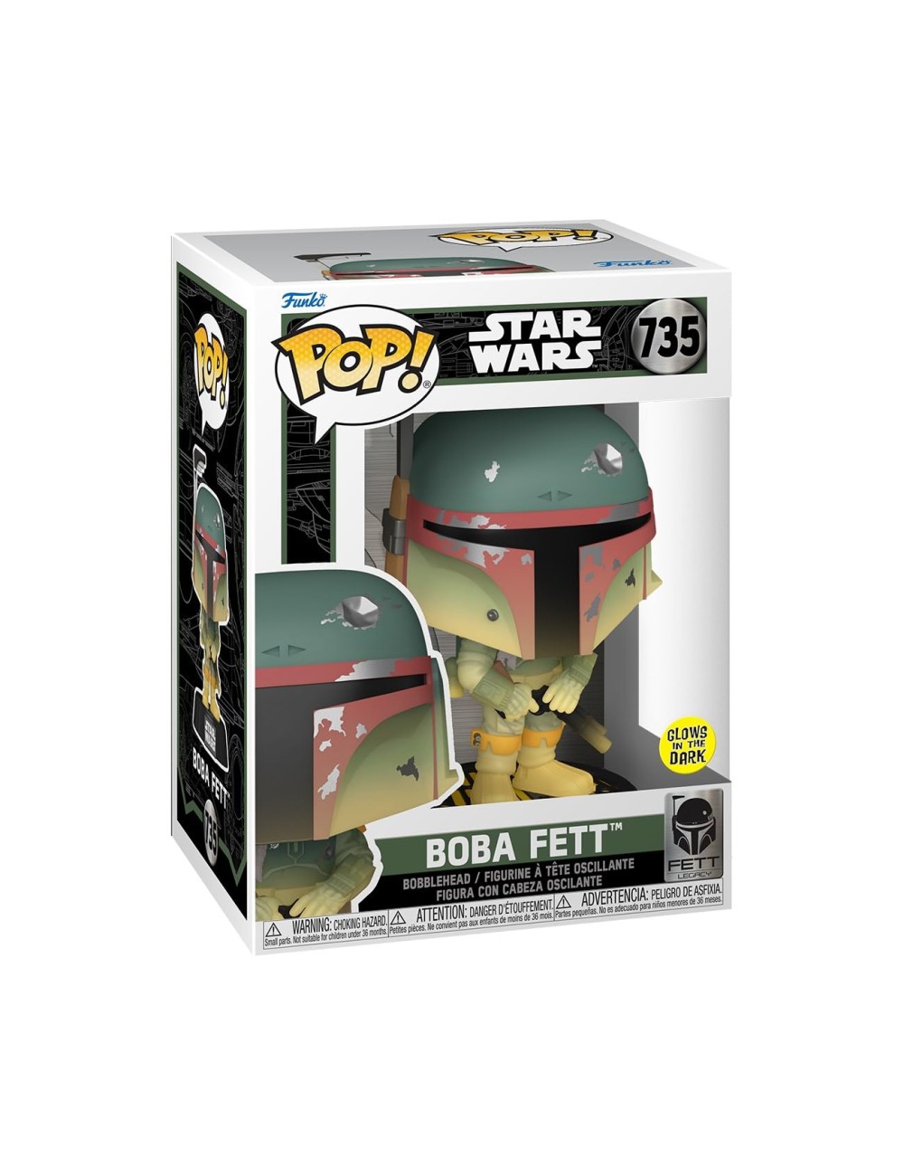 Figura Funko POP Star Wars: Fett Legacy - Boba Fett (Bobblehead / Glows in the Dark) 735