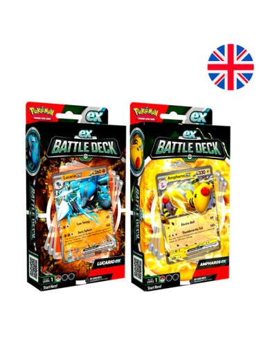 Juego cartas coleccionables Ampharos & Lucario Ex Battle Deck Pokemon ingles surtido
