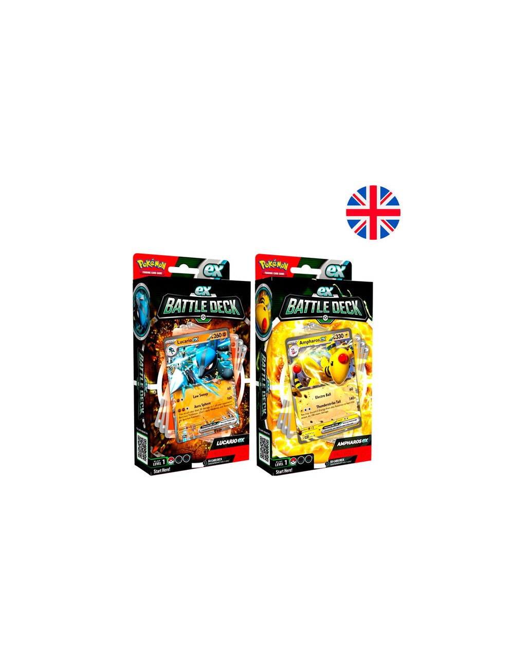 Juego cartas coleccionables Ampharos & Lucario Ex Battle Deck Pokemon ingles surtido