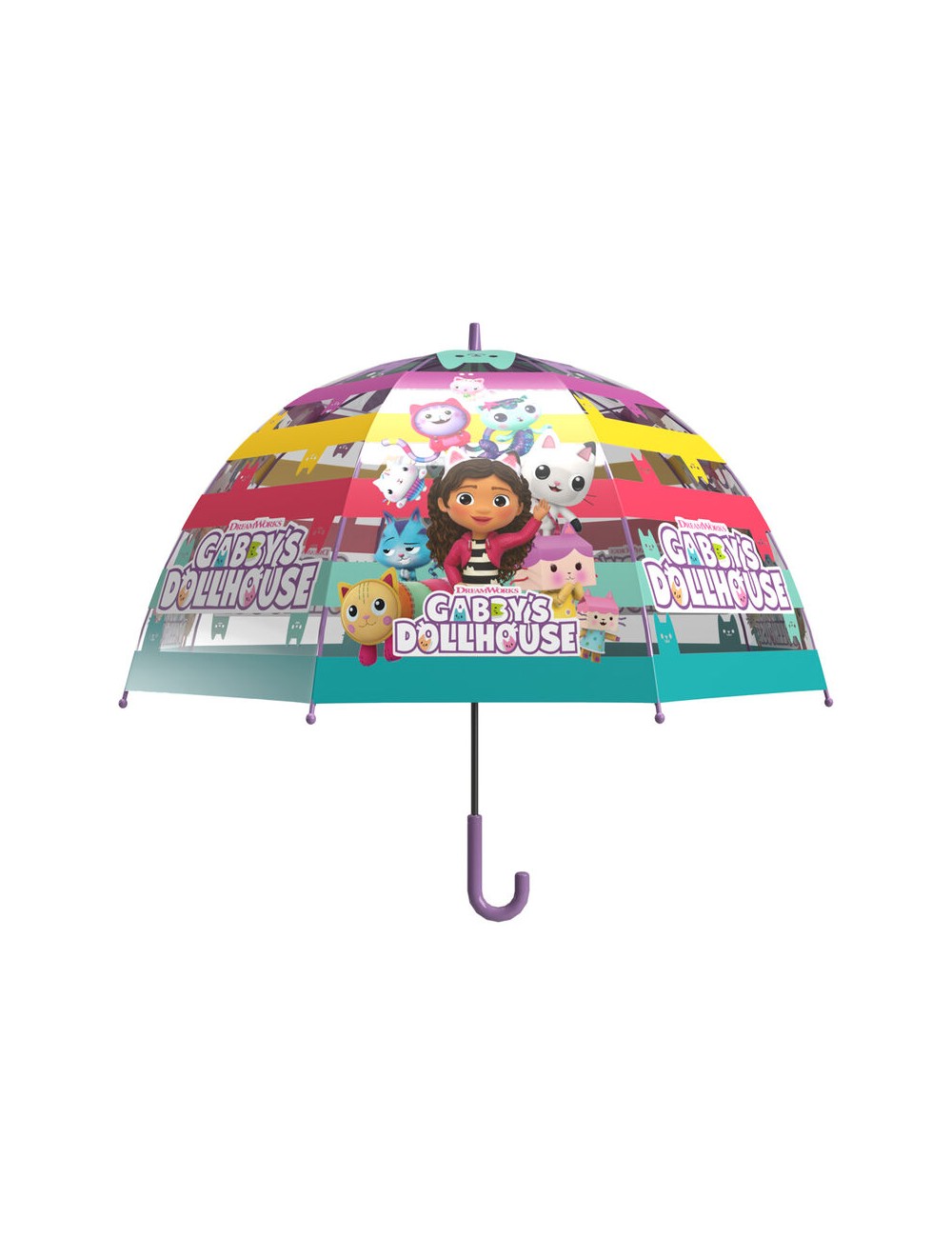 Paraguas manual burbuja transparente La Casa de Muñecas de Gabby 48cm