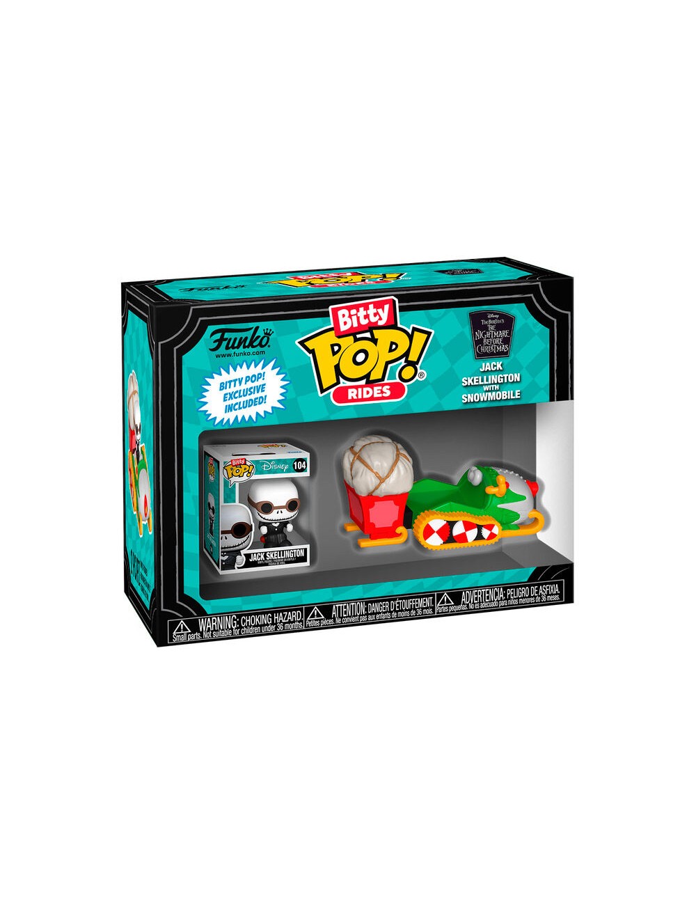 Figura Bitty POP Ride Disney Pesadilla Antes de Navidad Jack Skellington with Snowmobile