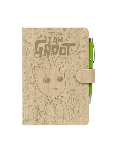 Cuaderno A5 premium + boligrafo proyector Yo Soy Groot Marvel