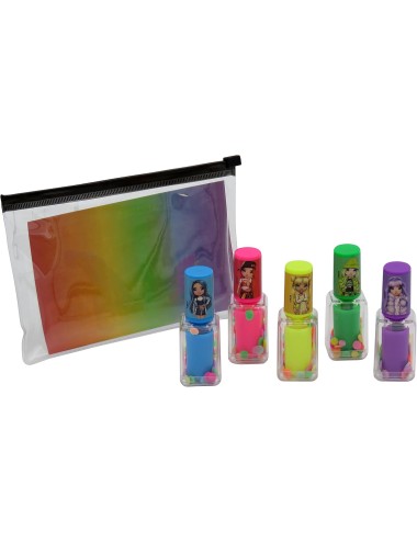 Conjunto 5 Marcadores em Forma de Verniz - Rainbow High