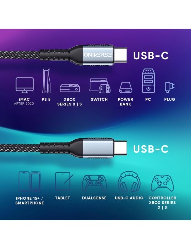 Oniverse - Cabo USB-C to USB-C (2 Metros)