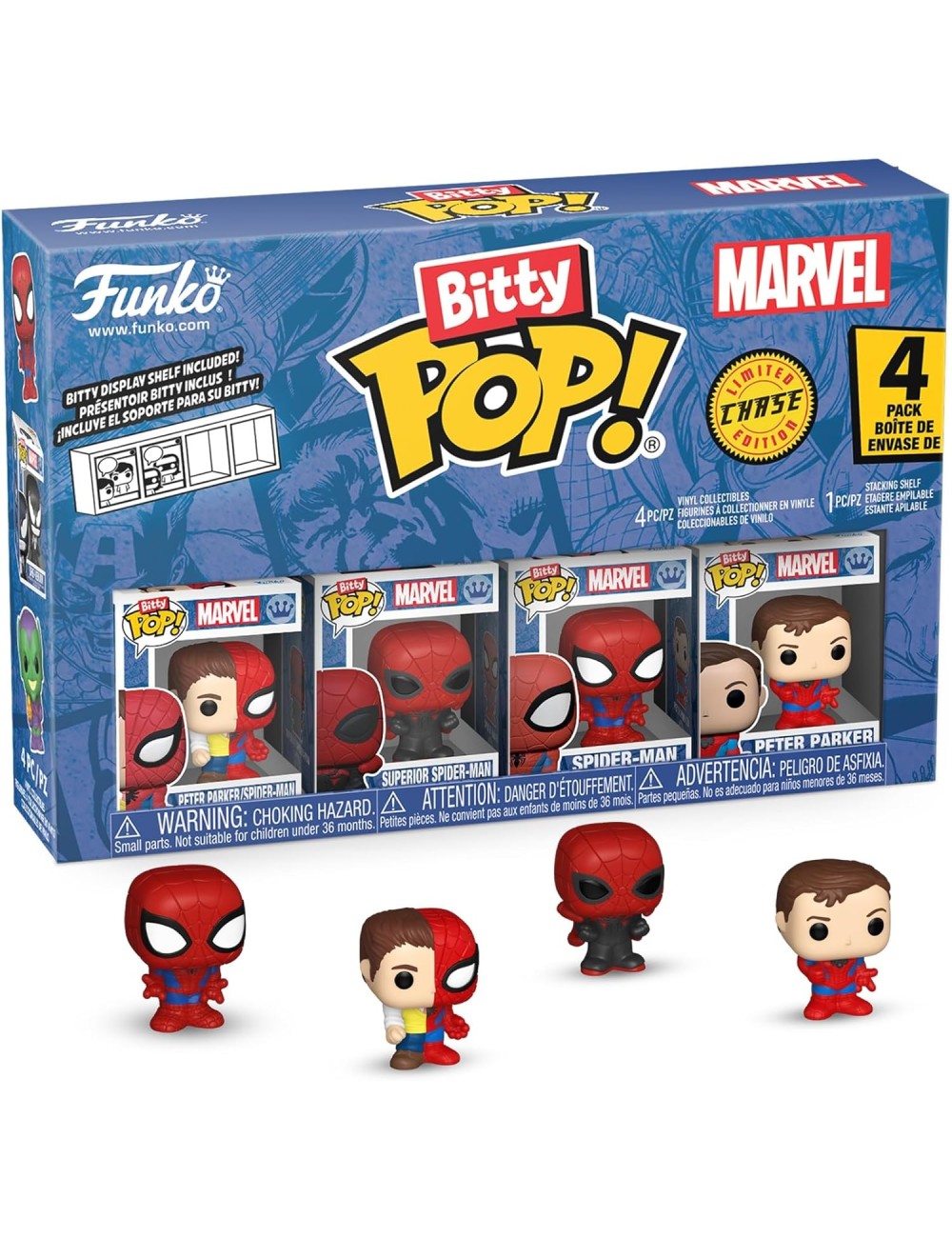 Figura Funko Bitty POP! 4-Pack - Marvel: Peter Parker Spider-Man / Superior Spider-Man / Spider-Man / Peter Parker