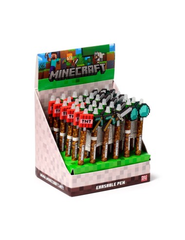 Caneta Apagável com Topo de Silicone - Minecraft Tools (Sortido)