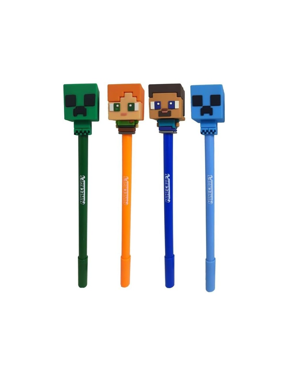 Caneta Apagável com Topo de Silicone - Minecraft Chibi (Sortido)