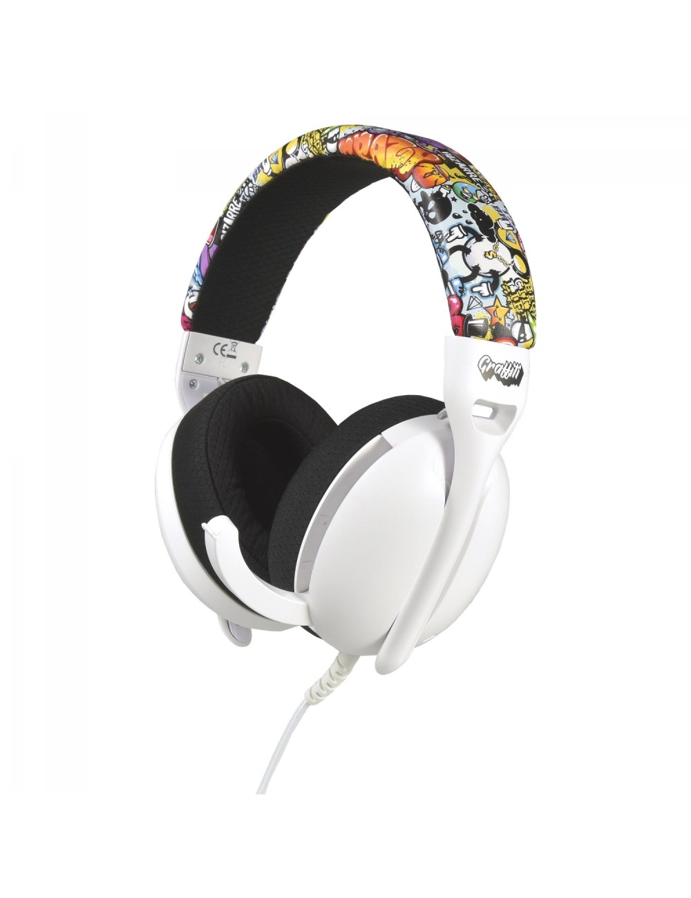 Headset Indeca Graffiti Multiplataforma Branco (Com Fios)