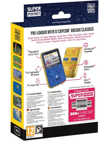 Consola Portátil Retro - Evercade Super Pocket: Capcom Edition (12 Jogos Incluídos)