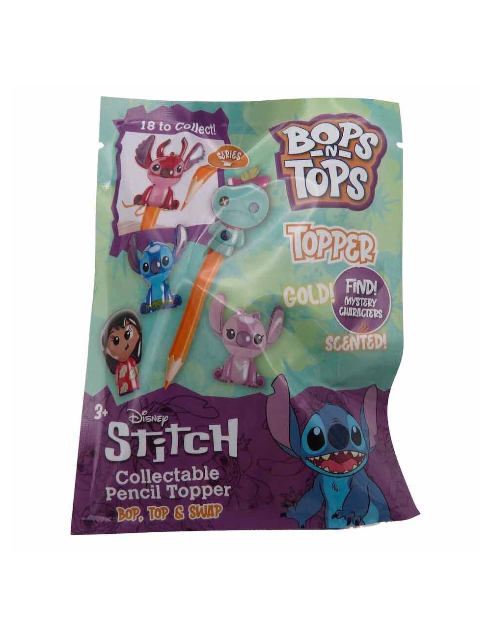 Topper para Lápis Bops & Tops: Disney - Lilo & Stitch (Figura mistério)