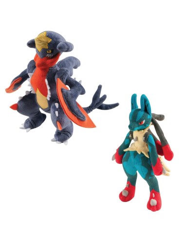 Peluche Tomy Pokemon - Mega Lucario / Mega Garchomp (Sortido / 25cm)