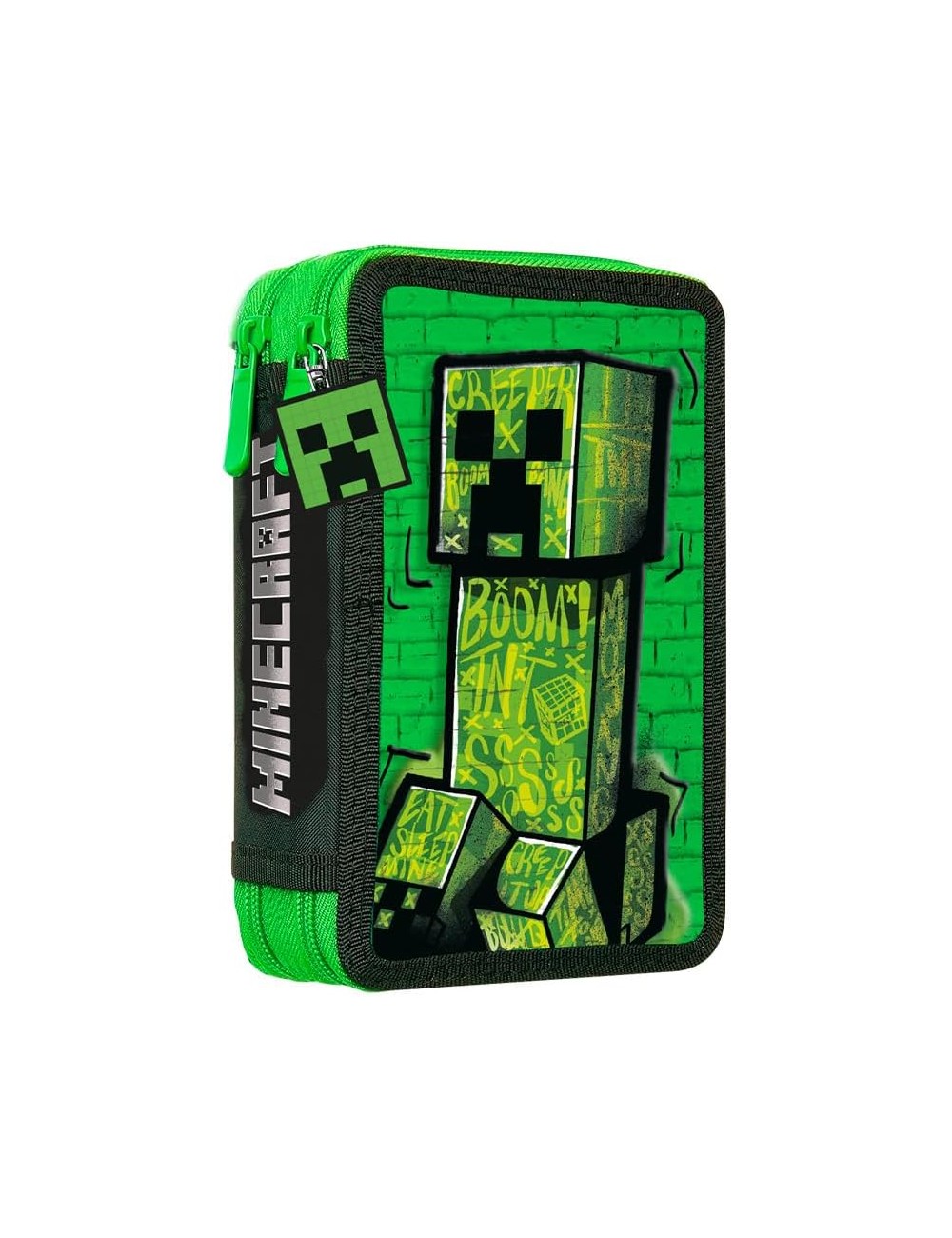 Estojo Porta-Lápis 2 Compartimentos - Minecraft