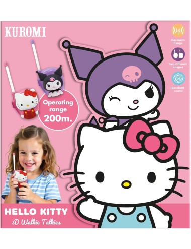 Conjunto Walkie Talkies 3D - Hello Kitty & Kuromi (até 200m)