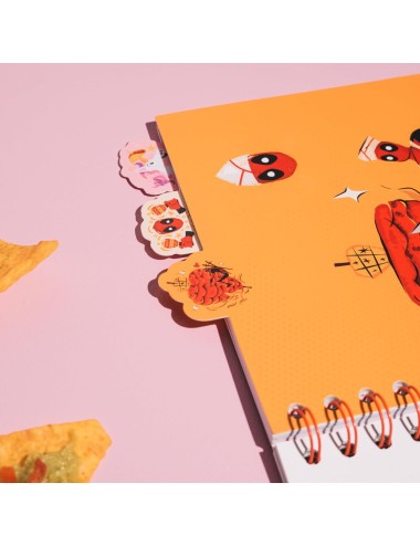 Caderno A5 com Marcadores - Project Notebook: Marvel Deadpool