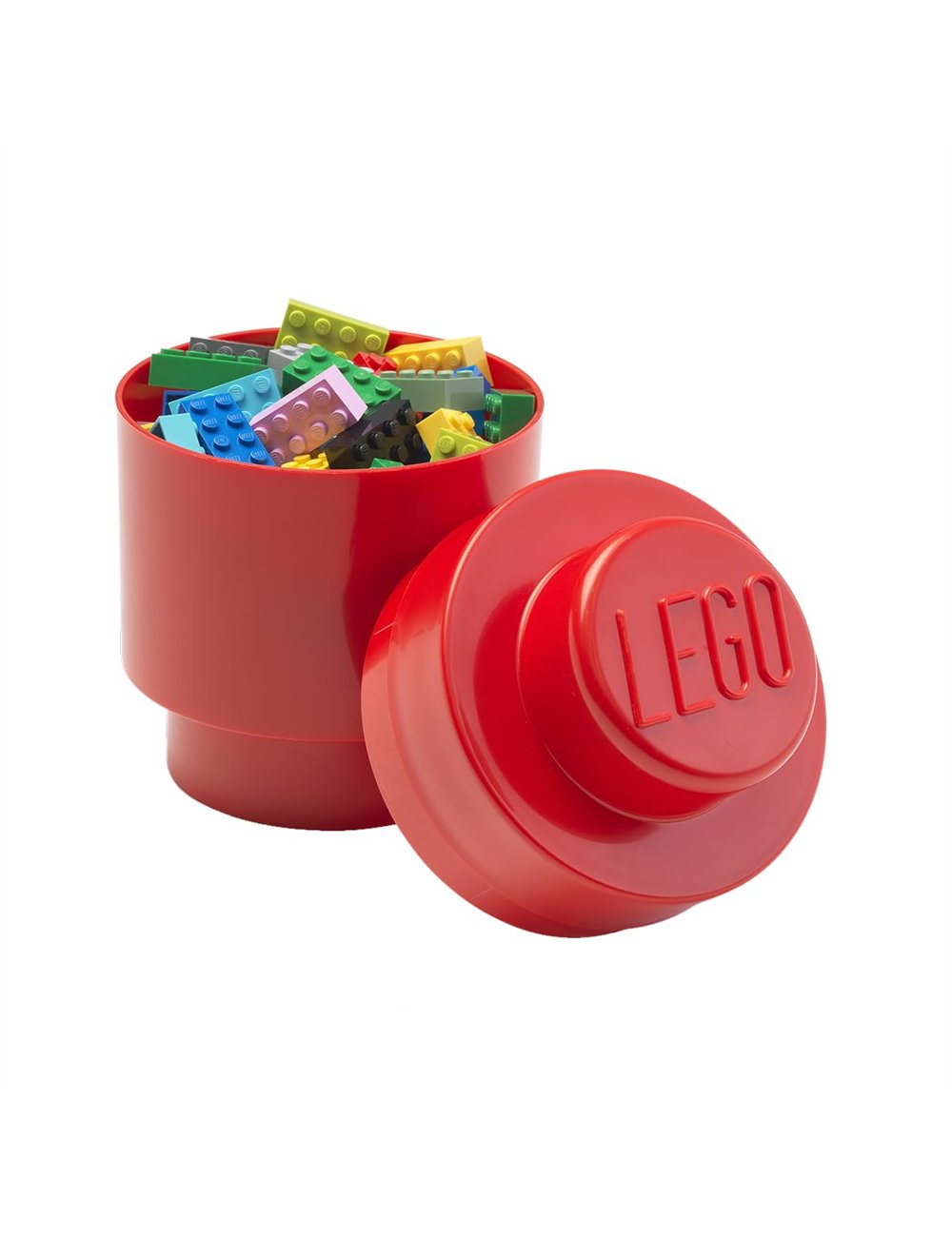 LEGO Storage Brick 1 Round - Vermelho