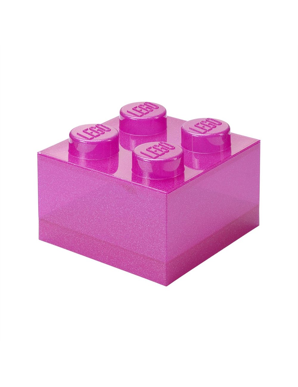 LEGO Storage Brick 4 Top Lid Glitter Medium Violet