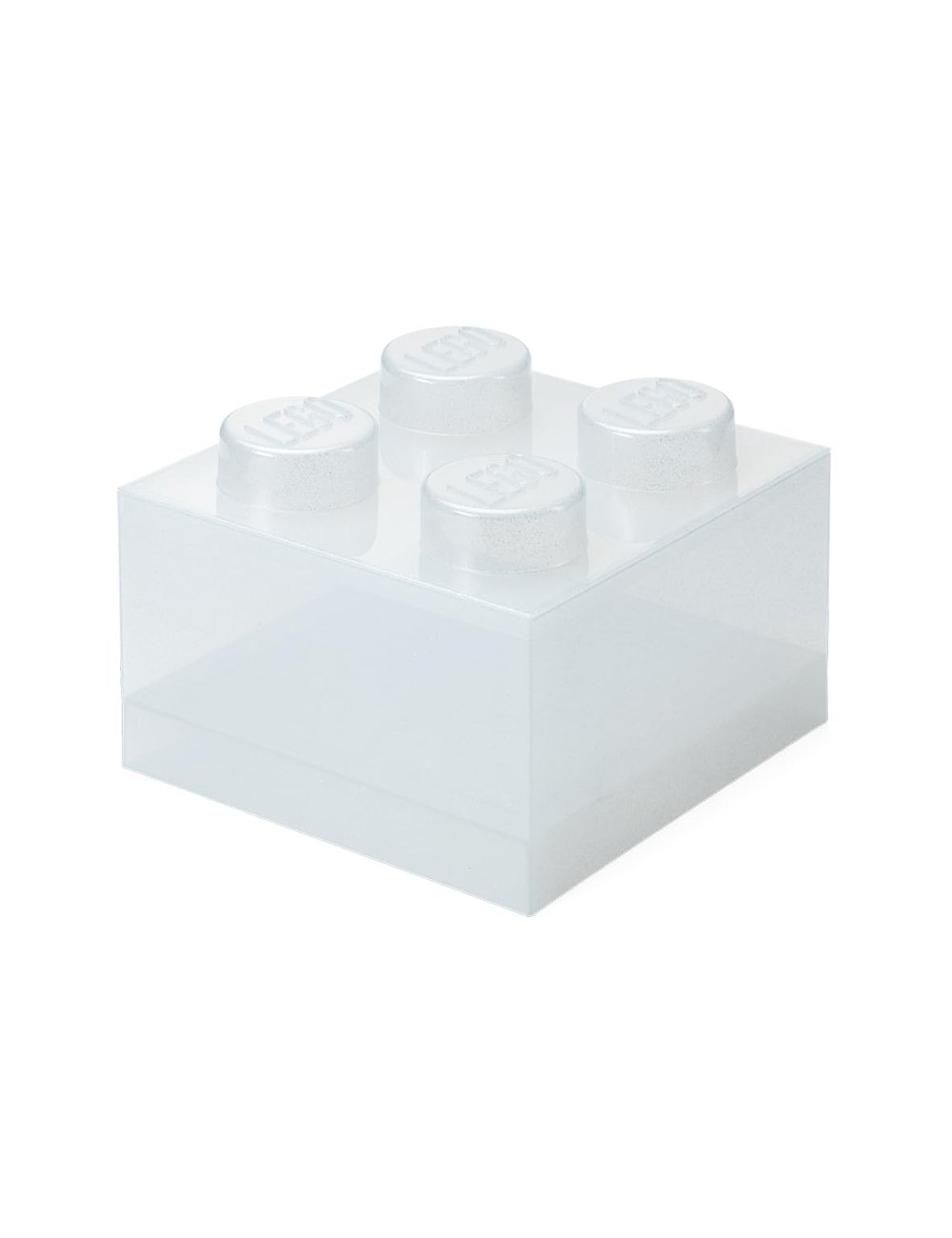 LEGO Storage Brick 4 Top Lid Glitter Translucent