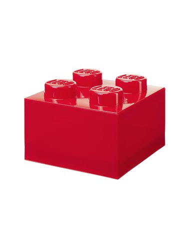 LEGO Storage Brick 4 Top Lid Translucent Vermelho