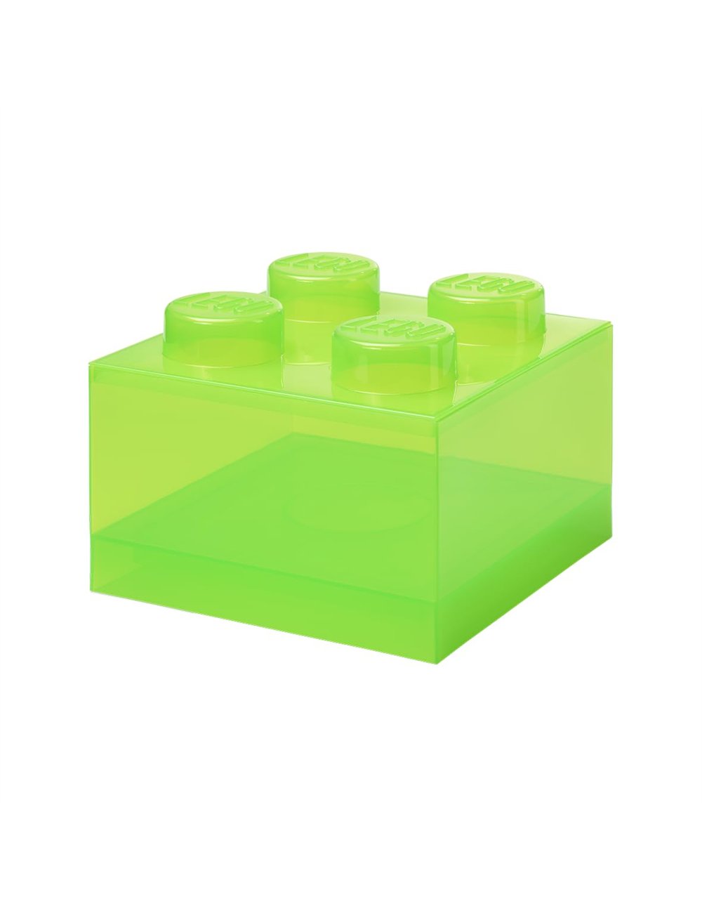 LEGO Storage Brick 4 Top Lid Translucent Verde Claro