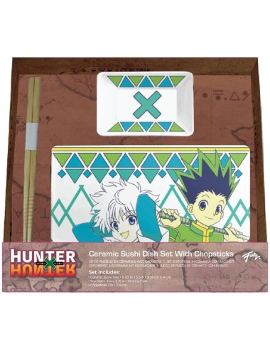 Conjunto de Sushi em Cerâmica - Hunter x Hunter: Gon & Killua