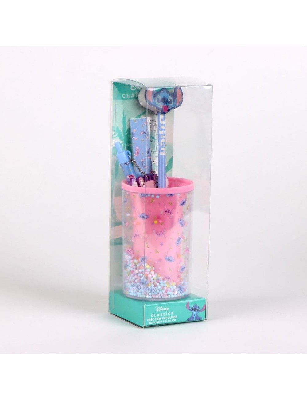 Set de Papelaria com Porta-Lápis Stitch