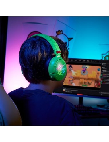 Headet Gaming Wireless - Brawl Stars Green Skull (Multiplataforma)