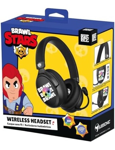Headet Gaming Wireless - Brawl Stars Black Skull (Multiplataforma)