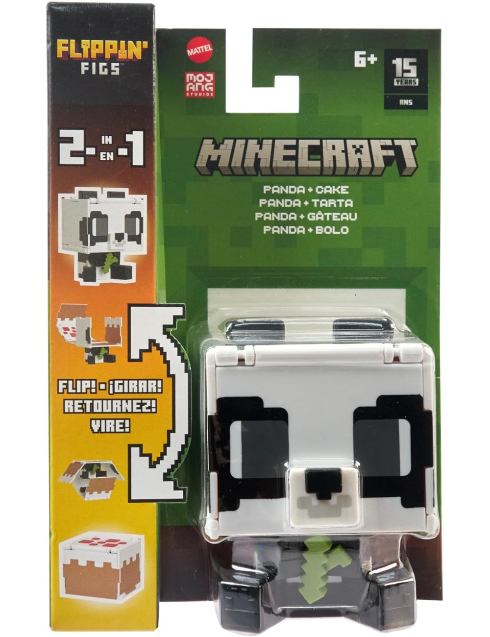 Figura Mattel Flippin' Figs - Minecraft: Panda + Cake