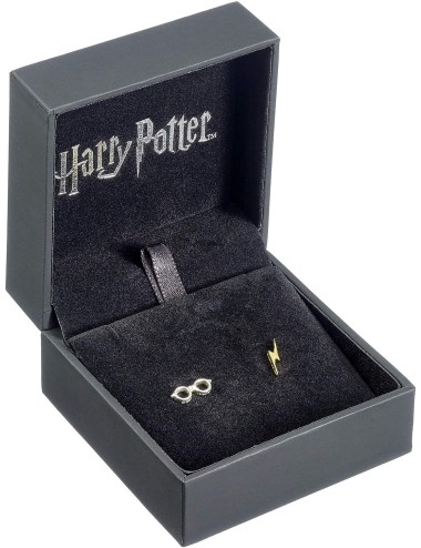 Brincos Stud em Prata - Harry Potter: Lightning Bolt & Glasses